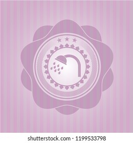 shower icon inside retro pink emblem