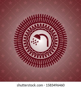 shower icon inside retro red emblem