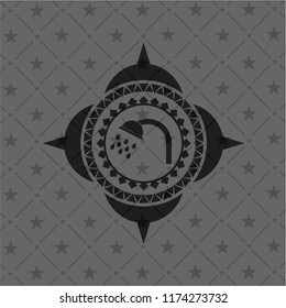 shower icon inside retro style black emblem