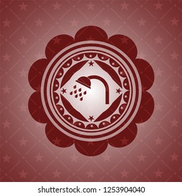 shower icon inside retro style red emblem