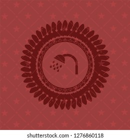 shower icon inside retro style red emblem