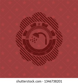 shower icon inside retro style red emblem