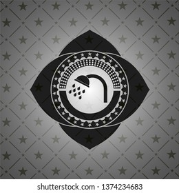 shower icon inside retro style black emblem