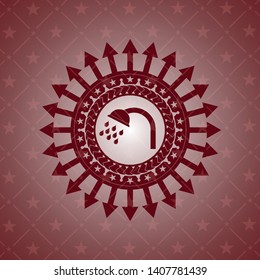 shower icon inside retro style red emblem
