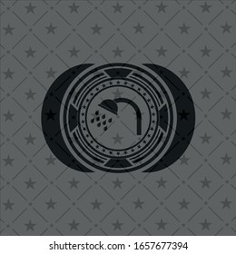 shower icon inside retro style black emblem