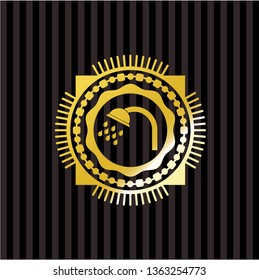 shower icon inside shiny emblem