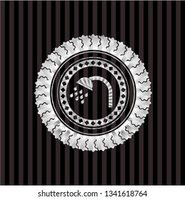 shower icon inside silvery badge