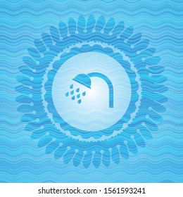 shower icon inside water concept emblem background.