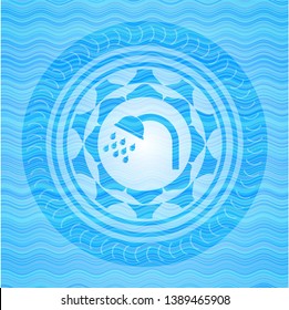 shower icon inside water wavec oncept emblem.