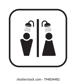 Shower icon,  isolated. Flat  design.