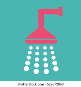 Shower icon isolated on green background. Vector illustrator. Flat design.