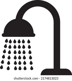 Shower Icon Isolated on White Background on white background..eps
