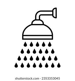 icono de ducha aislado en fondo blanco