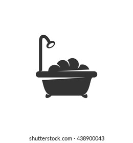Shower icon isolated on a white background. Logo silhouette design template. Simple symbol concept in flat style. Abstract sign, pictogram for web, mobile and infographics - stock vector