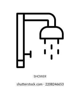 shower icon. Line Art Style Design Isolated On White Background