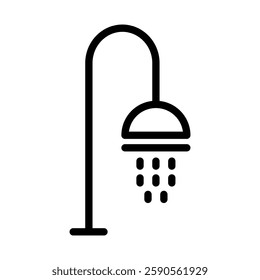 Shower icon in line style with editable stroke