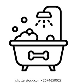 Ilustración vectorial de estilo de línea de iconos de ducha
