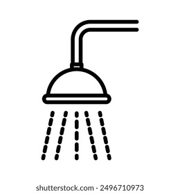 Shower icon linear logo mark in black and white