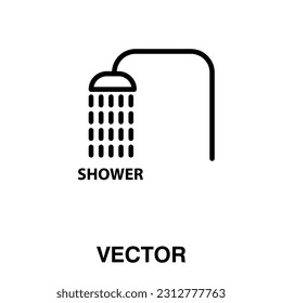 Shower icon or logo in modern line style. High quality black outline vector icon on white background..eps