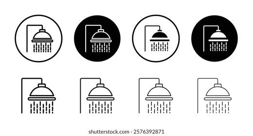 Shower icon logo sign set vector outline