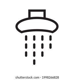 Duschsymbol oder Logo, Vektorgrafik von isolierten Zeichen Symbol, Vektorgrafik mit hochwertiger schwarzer Umrisslinie.