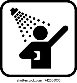 Shower icon. Man taking shower. Vector shower web icon.