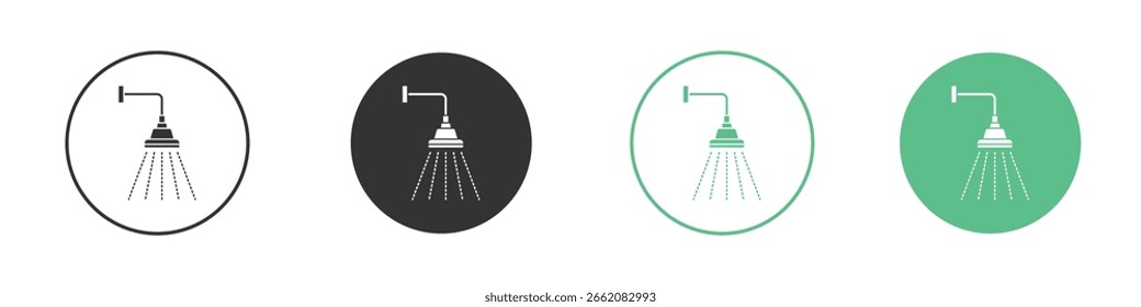 Icono de ducha Minimal Flat Line Vector Icon Set.