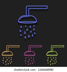 shower icon in multi color. Simple outline vector of Bathroom set icons for UI and UX, website or mobile application