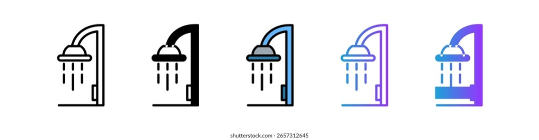 Shower Icon Multiple Vector Illustration