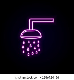 shower icon in neon style. Simple glyph vector of Ban set for UI and UX, website or mobile application on dark gradient background