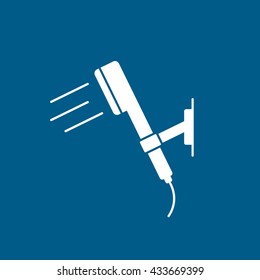 Shower Icon On Blue Background