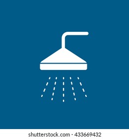 Shower Icon On Blue Background