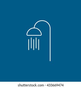 Shower Icon On Blue Background