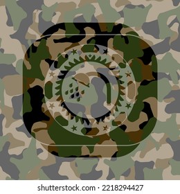 shower icon on camo texture. 