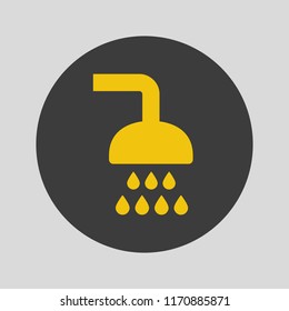 Shower icon on gray background. Vector illustration