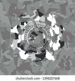 shower icon on grey camo pattern