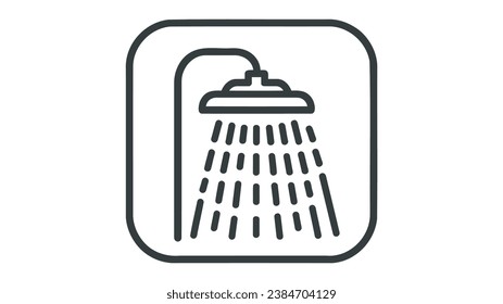 Shower icon on white background. Vector illustration.