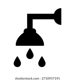 Icono de la ducha en el fondo blanco.