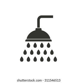 Shower  icon  on white background. Vector illustration.