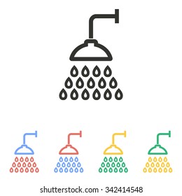 Shower  icon  on white background. Vector illustration.