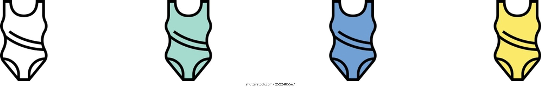 shower icon. Outline, Green, Blue and Yellow Style Design Isolated On White Background