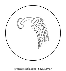 Shower icon in outline style isolated on white background. Hotel symbol stock vector illustration.