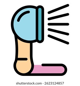 Icono de la ducha. Esquema de Vector de ducha de color plano aislado