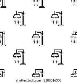 shower icon pattern. Seamless shower pattern on white background.