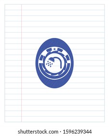 shower icon pen strokes emblem. Blue ink. Vector Illustration. Detailed.