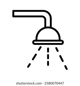 Shower Icon Perfect for Bathroom and Hygiene Themes vector illustration, pictogram isolated on white background. color editable