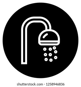 shower icon with perfect black background style