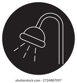 Icono de la ducha, experiencia refrescante de la bañera, spa moderno del cuarto de baño, ritual diario de la frescura, Vector