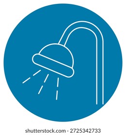 Icono de la ducha, experiencia refrescante de la bañera, spa moderno del cuarto de baño, ritual diario de la frescura, Vector