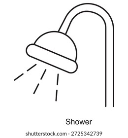 Icono de la ducha, experiencia refrescante de la bañera, spa moderno del cuarto de baño, ritual diario de la frescura, Vector